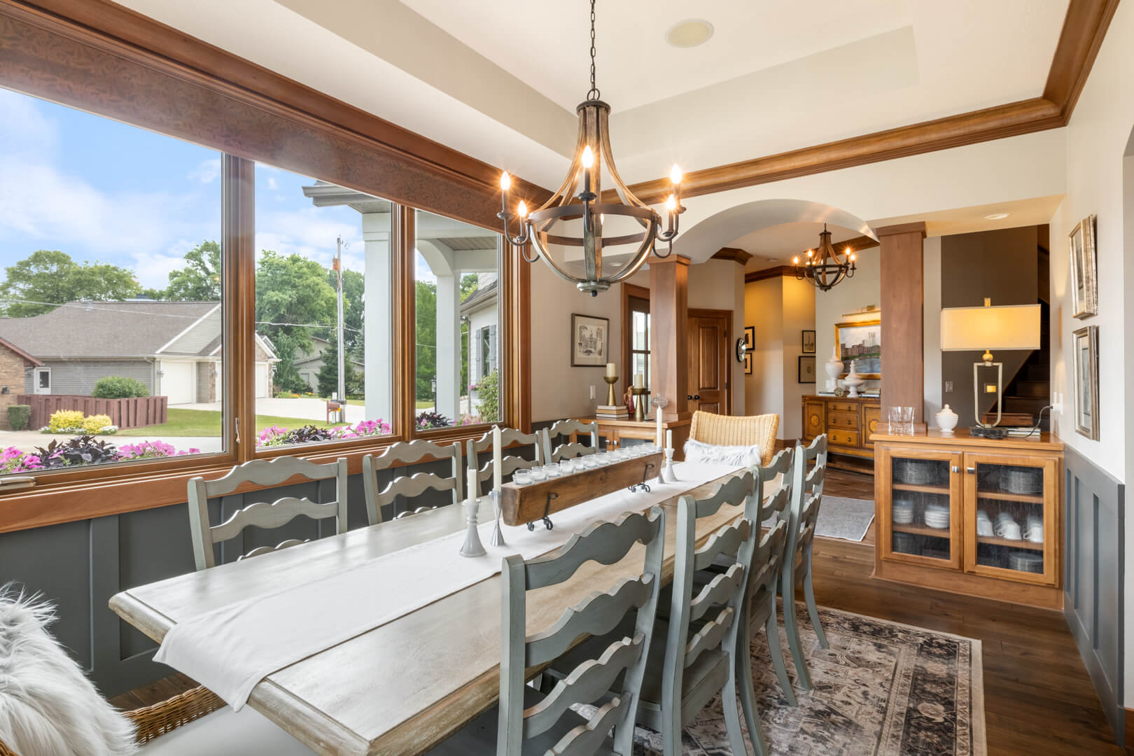 Drone photograph of a large residential house