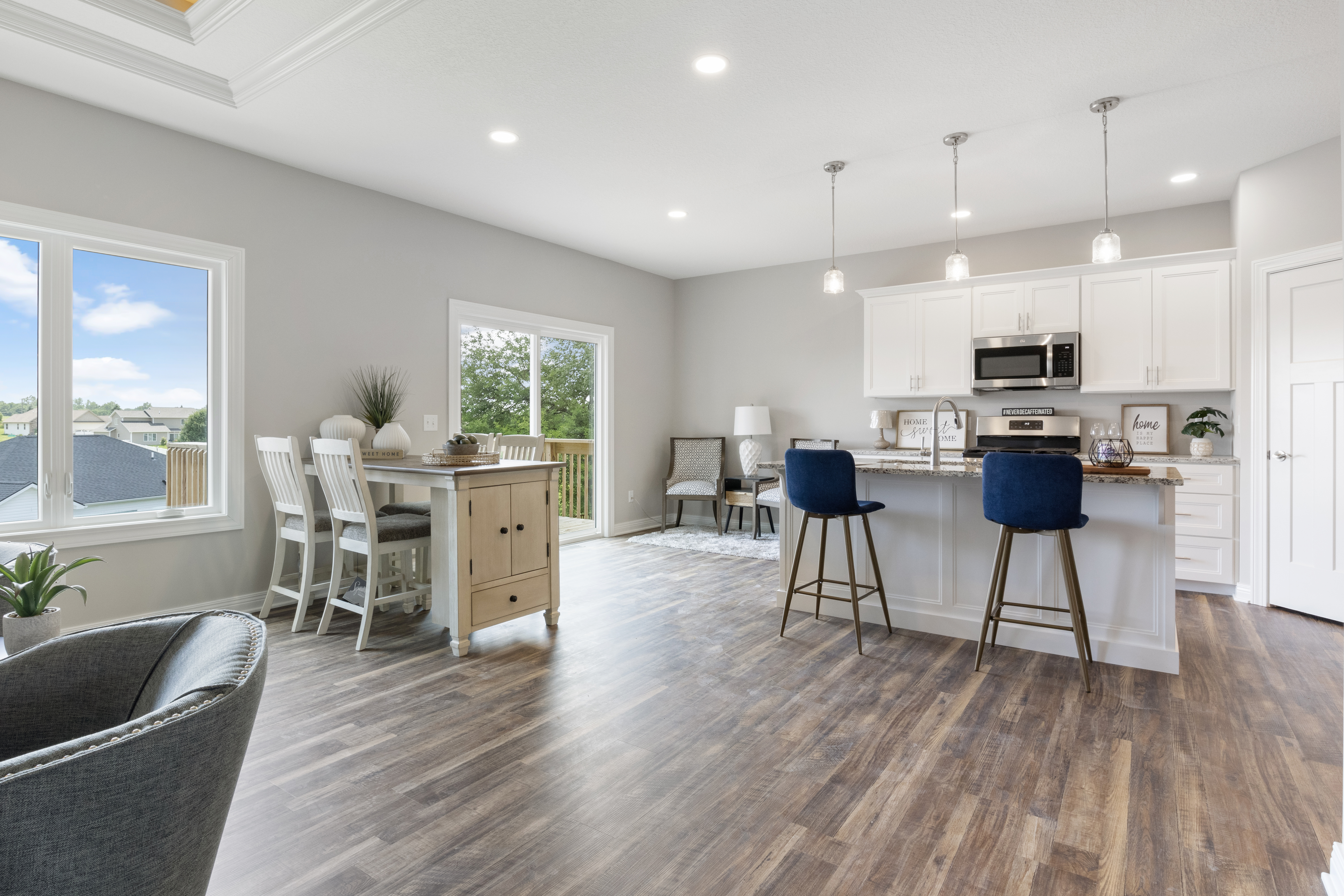 Ariel view of a house in the woods